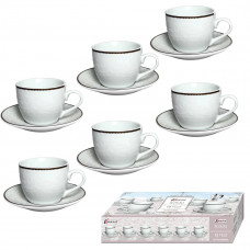 SISSI SET 6 TAZZINE C/PIATTINO BIANCO (4pz)